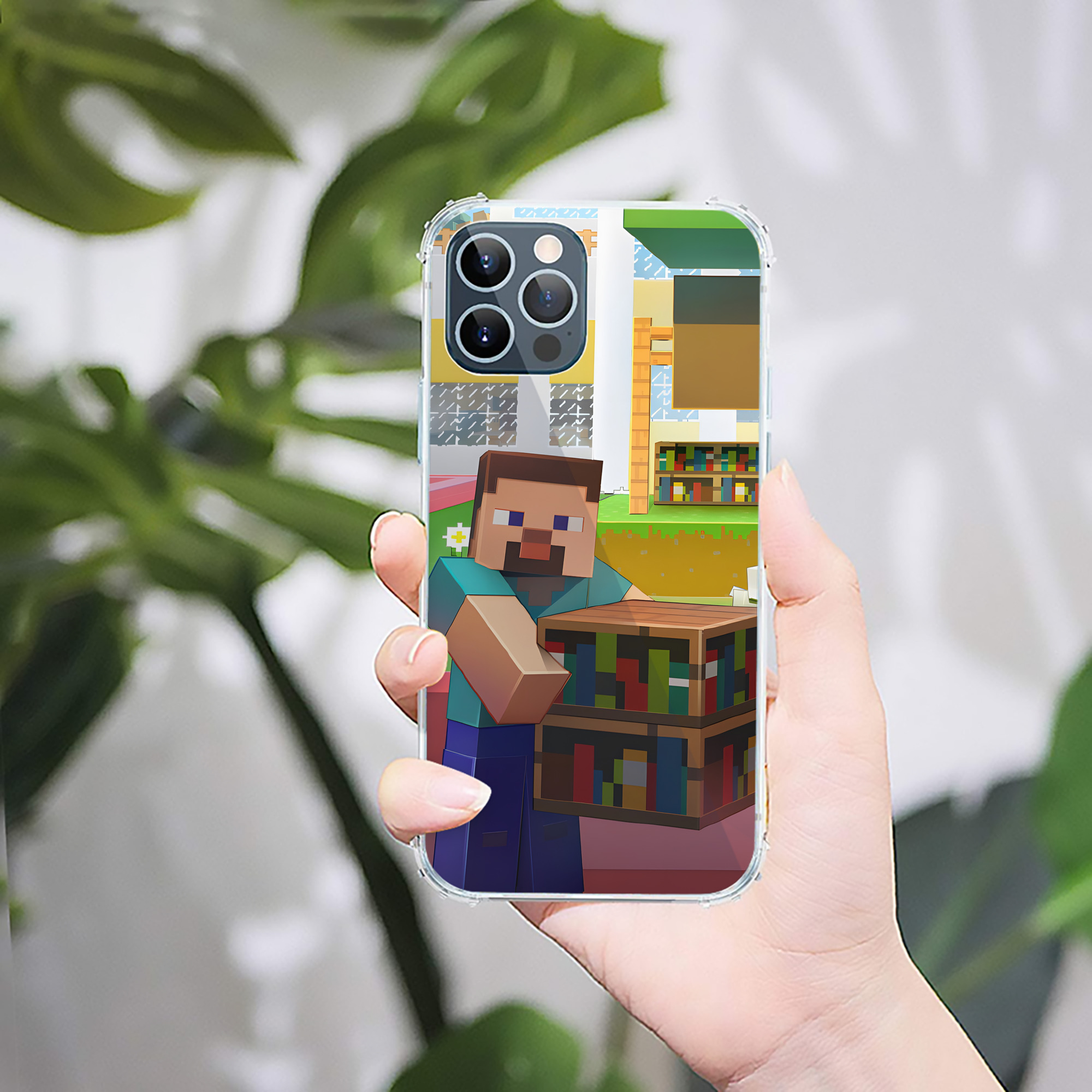 （画像用） マインクラフト ブロックの世界 Minecraft MC Block world 【iPhone 12シリーズ対応】透明スマホケース（クリアソフトケース）